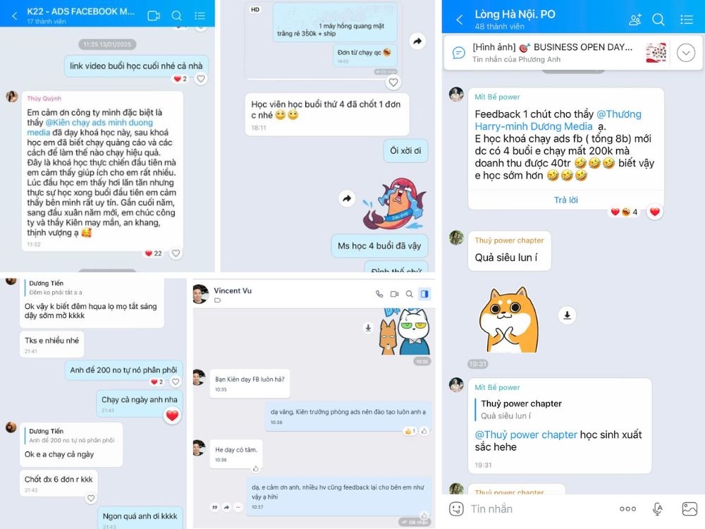 Feedback của học viên sau khi học khóa học Facebook Marketing tại Minh Dương