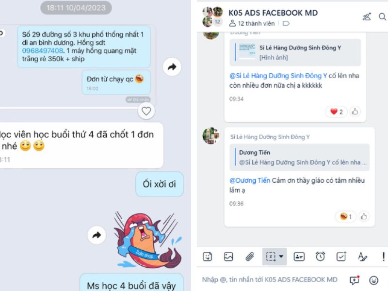 cảm nhận của học viên khóa học Facebook tại Minh Dương