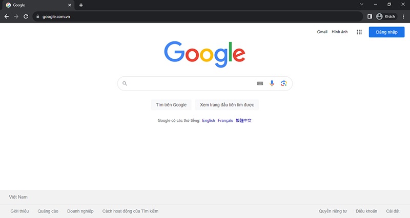 Trang tìm kiếm của Google