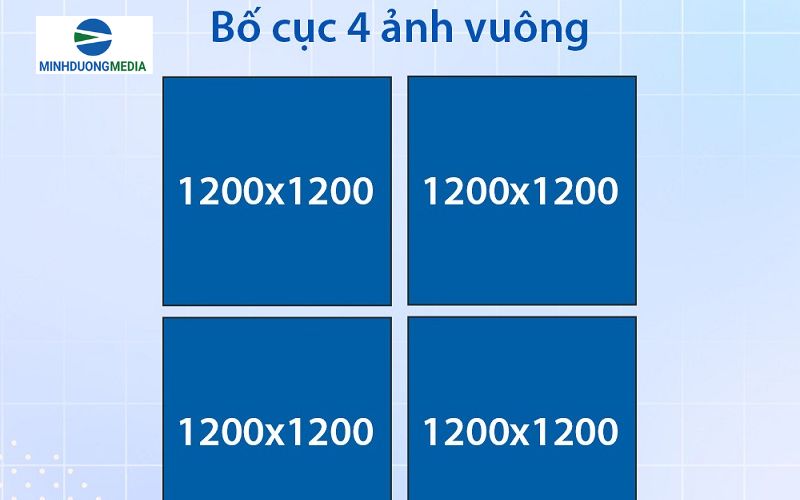 kích thước ảnh quảng cáo 4 hình vuông