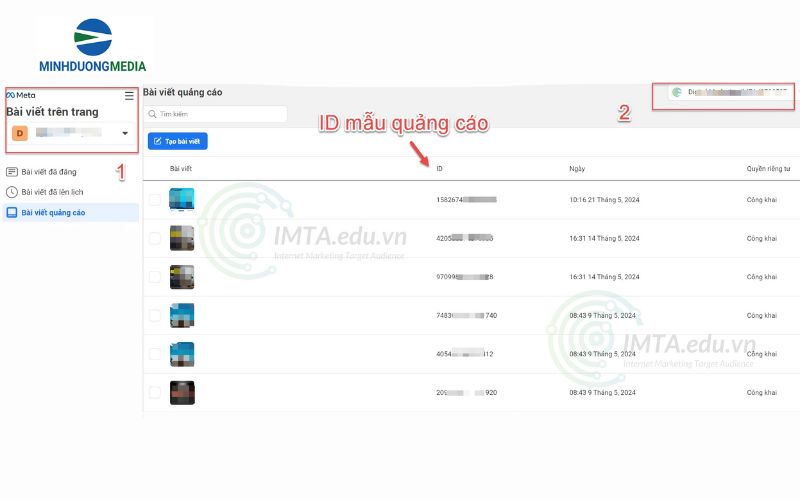 id mẫu quảng cáo facebook ads hiệu quả