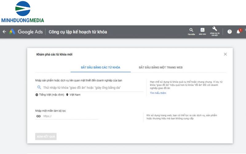 Cách tìm kiếm danh sách từ khóa phủ định Google Ads